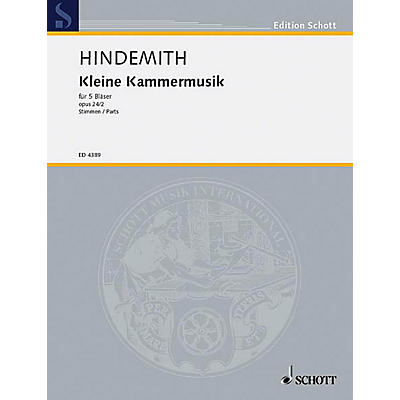 Schott Kleine Kammermusik, Op. 24, No. 2 (for 5 Woodwinds) Schott Series by Paul Hindemith