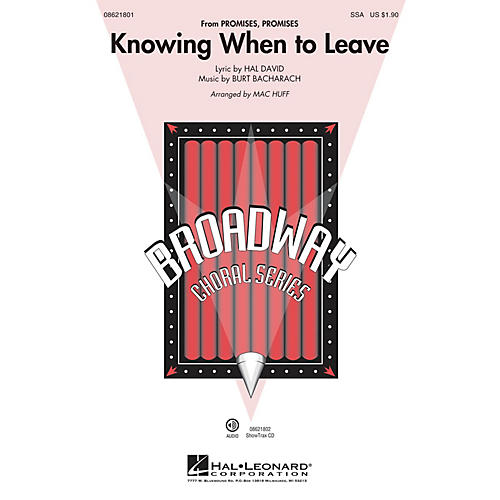 Hal Leonard Knowing When to Leave (from Promises, Promises) ShowTrax CD Arranged by Mac Huff