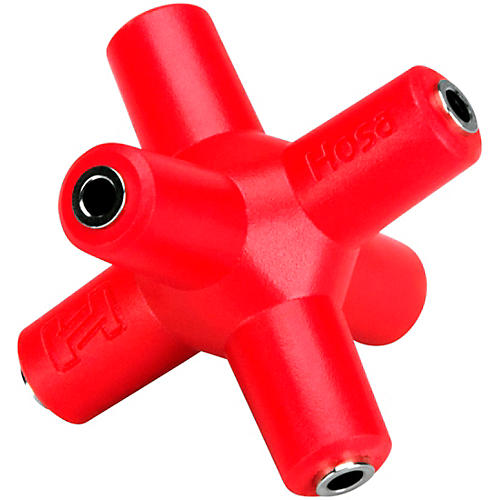 Hosa Knucklebones Signal Splitter, 3.5 mm X 6 Red