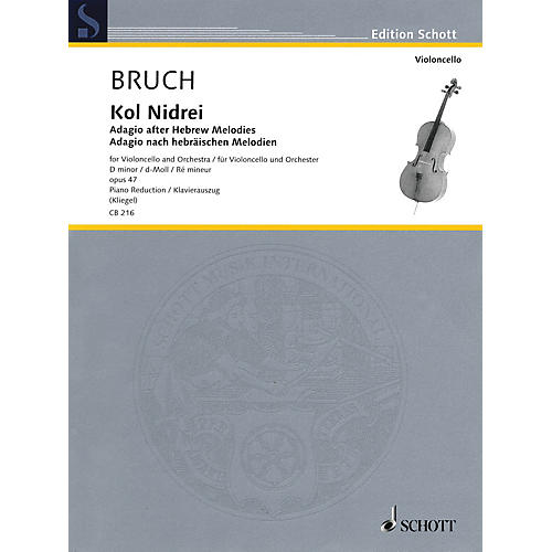 Hal Leonard Kol Nidrei: Adagio After Hebrew Melodies Cello/piano Reduction, D-min, Op. 47 String Series Softcover