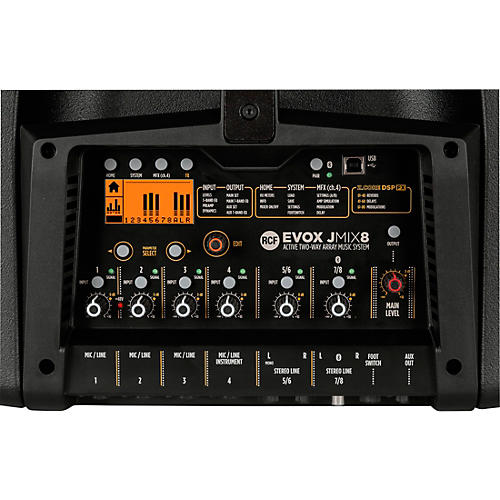 Rcf Evox Jmix8 Line Array Pa System With 8 Channel Mixer Black Musician S Friend