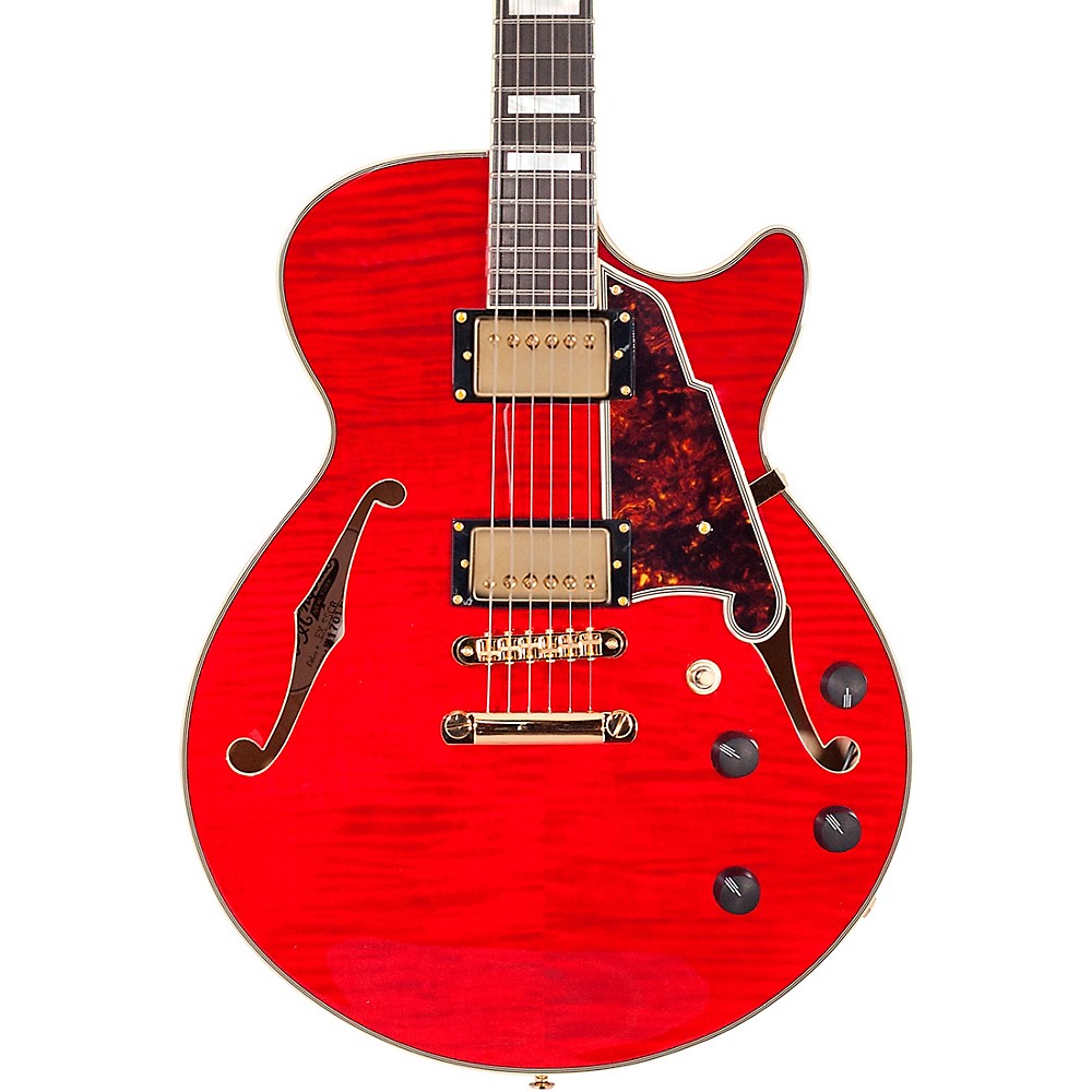 D'angelico Excel Series Ss Semi-Hollow Electric Guitar With Stopbar Tailpiece Cherry