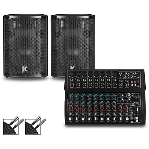 Harbinger L1402FX Mixer and Kustom HiPAC Speakers 10