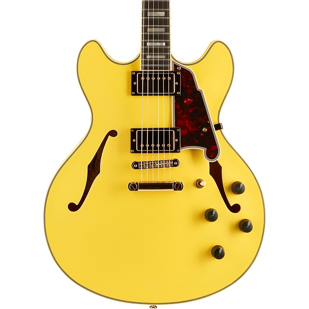 D'angelico Deluxe Series Limited Edition Dc Hollowbody Ebony Fingerboard Electric Guitar Electric Yellow