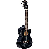 L27689000004000 - Lanikai QM-CET Quilted Maple Tenor with Kula PreampAcoustic Electric Ukulele Transparent Black