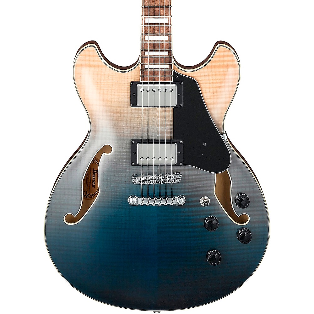 Ibanez As73fm Artcore Semi-Hollow Electric Guitar Transparent Indigo Fade