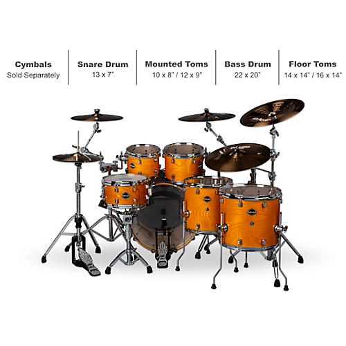 ddrum Dominion Birch 6-Piece Shell Pack With Ash Veneer Gloss