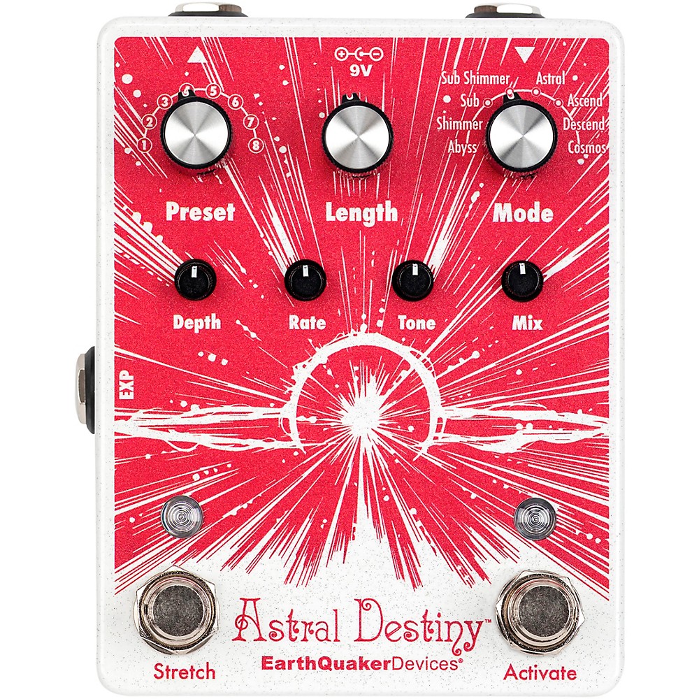 Earthquaker Devices Astral Destiny Modulated Octave Reverb Effects Pedal Red