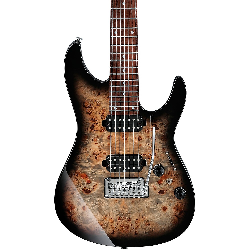 Ibanez Az Premium 7 String Electric Guitar Charcoal Black Burst