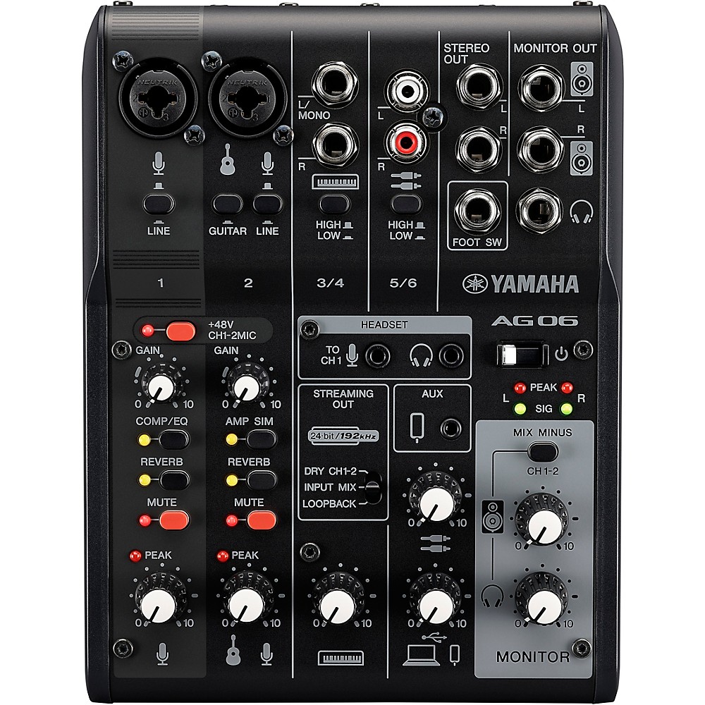 YAMAHA　AG06 Amazon.com: Yamaha AG06 6-Channel Mixer / 2 Microphone