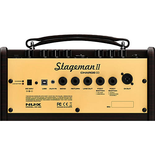 NUX Stageman II AC-80 80W 2-Channel Modeling Acoustic Guitar Amp With  Bluetooth Brown | Musician's Friend