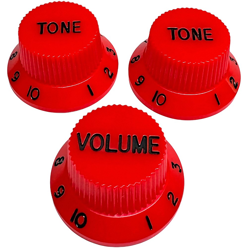 AxLabs Strat-Style Knob Kit with Black Lettering 3 Red 2090₽