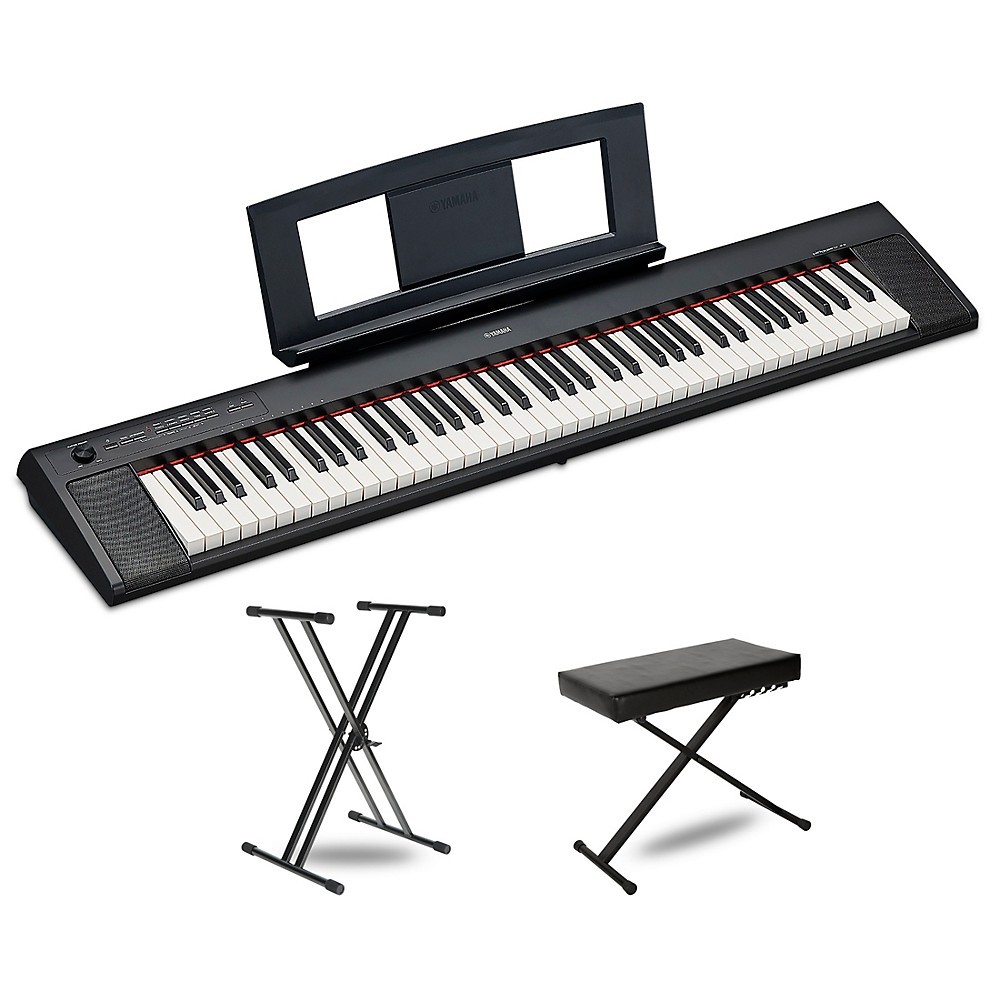Yamaha Piaggero NP-32 Black Portable Keyboard w/Power Adapter Essentials  Package