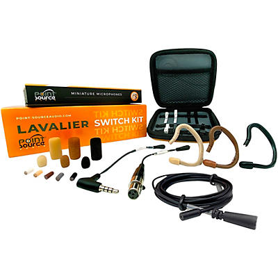 Point Source Audio LAVALIER SWITCH KIT w/ SERIES8 Omni Low Sensitivity Lavalier & Accessories Set, for Lectrosonics