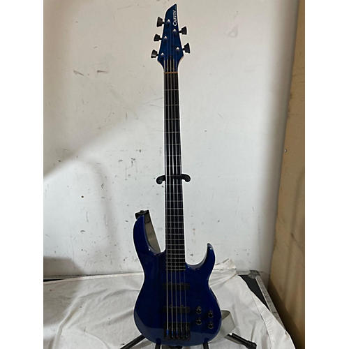 Carvin LB75 Fretless Electric Bass Guitar Blue Flame