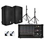 Harbinger LP9800 Powered Mixer Package With Kustom KPX10 Passive Speakers, Stands and Cables