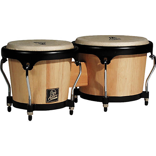 LP LPA601 Aspire Oak Bongos with Black Hardware Condition 1 - Mint Natural