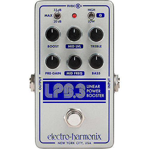 Electro-Harmonix LPB-3 Linear Power Booster & EQ Effect Pedal Condition 1 - Mint Silver and Blue