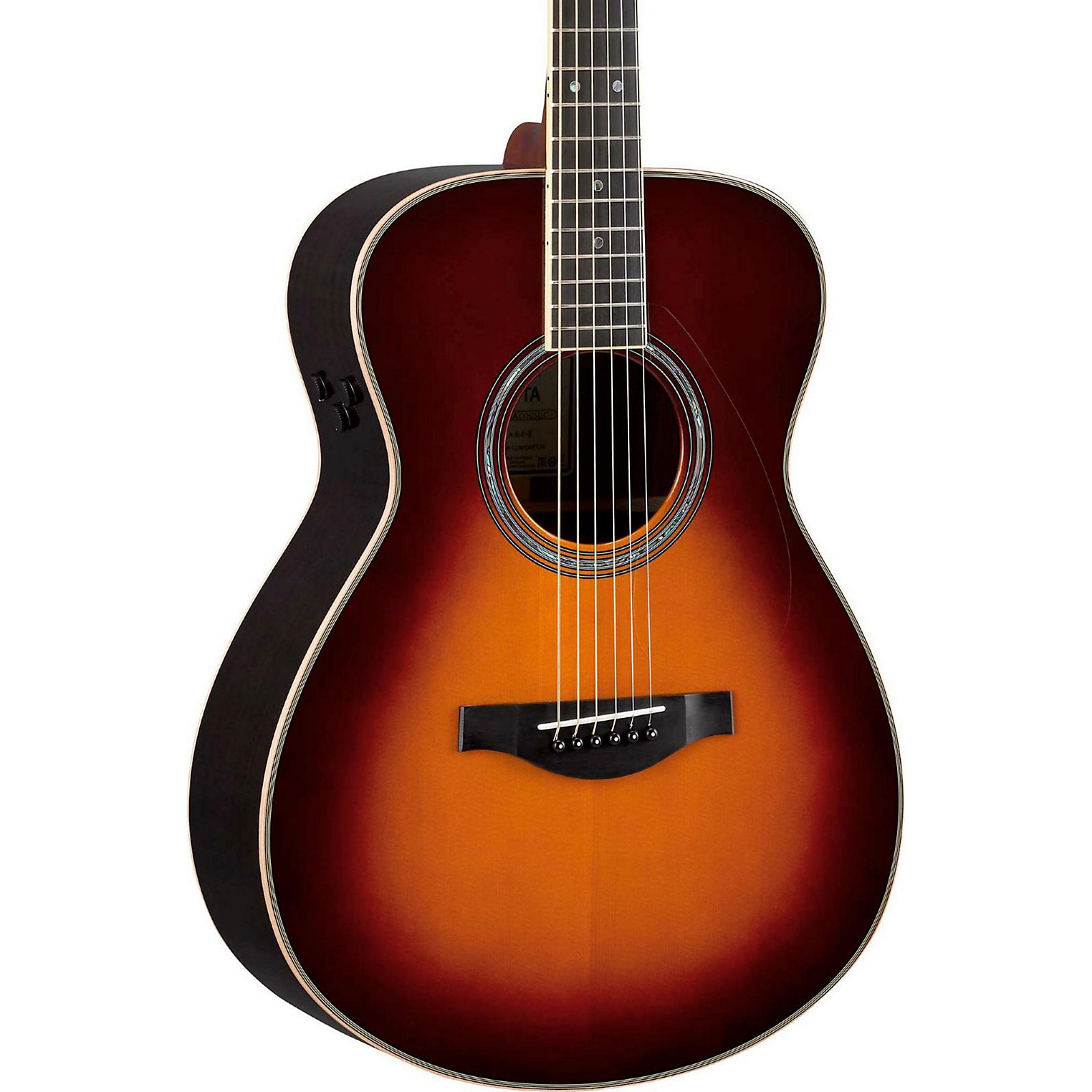 Yamaha Ls Transacoustic Jumbo Concert Acoustic Electric Guitar Brown Sunburst Musicians Friend