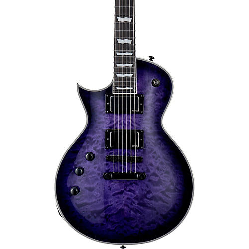 ESP LTD EC-1000 Quilted Maple Left-Handed Electric Guitar See Thru Purple