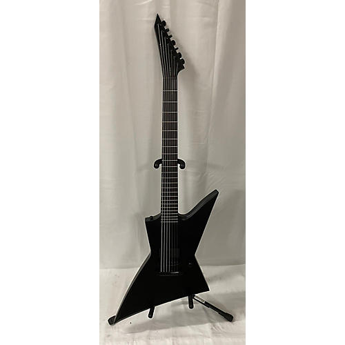 ESP LTD EX7 Baritone Black Metal Solid Body Electric Guitar Black Satin
