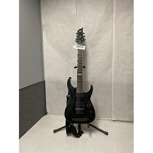 ESP LTD H1007 7 String Solid Body Electric Guitar Trans Black