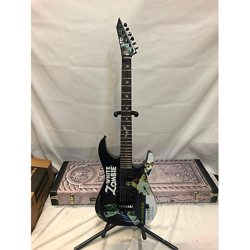 ESP LTD Kirk Hammett Signature White Zombie Solid Body Electric Guitar Custom Graphic