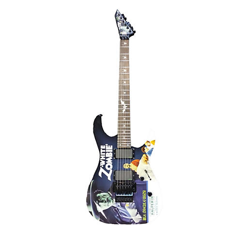 ESP LTD Kirk Hammett Signature White Zombie Solid Body Electric Guitar Black