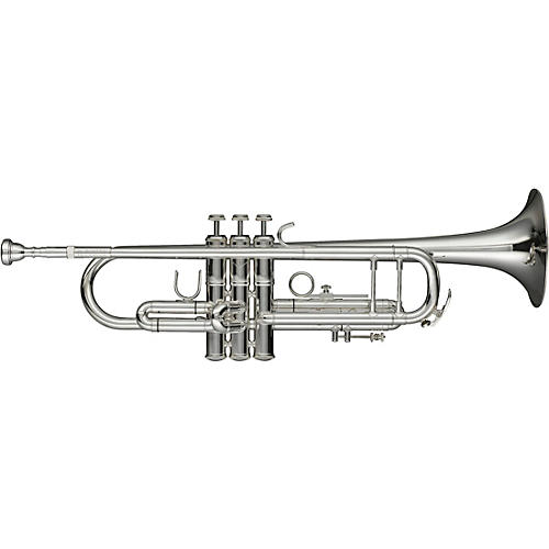 Levante LV-TR6301 Bb Professional Trumpet With Monel Valves - Silver Plated Silver plated Gold Brass Bell