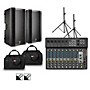 Harbinger LV14 Mixer With VARI V4100 Powered Speakers, Stands, Cables and Tote Bags 15