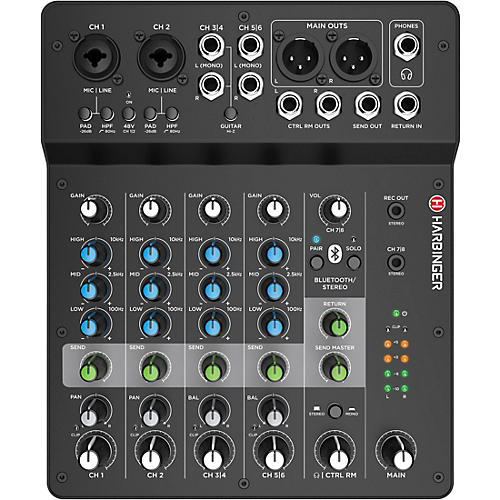 Harbinger LV8 8-Channel Analog Mixer with Bluetooth Condition 1 - Mint
