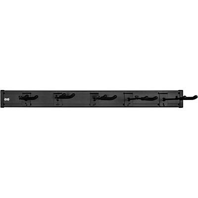 Levy's LVY-SLATSTRIPHNGR5-BLK Wall-Mounted 5-Space Slatwall Guitar Hanger in Black