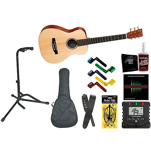 LX1 Little Martin Acoustic Guitar Bundle with Gig Bag, Stand, and Accessories