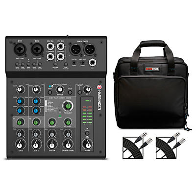 Harbinger LX8 8-Channel Analog Mixer With Gator Mixer Bag & Cables
