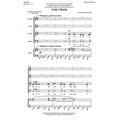Edward B. Marks Music Company Lady Liberty (SATB and Piano) Composed by William Bolcom