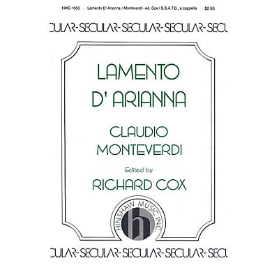 Hinshaw Music Lamento D'arianna SATB composed by Claudio Monteverdi