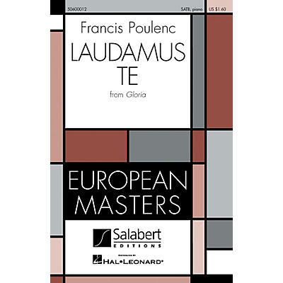 Editions Salabert Laudamus Te (from Gloria) SATB composed by Francis Poulenc