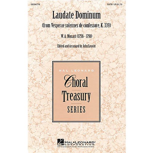 Hal Leonard Laudate Dominum (from Vesperae solennes de confessore, K. 339) SATB composed by Wolfgang Amadeus Mozart