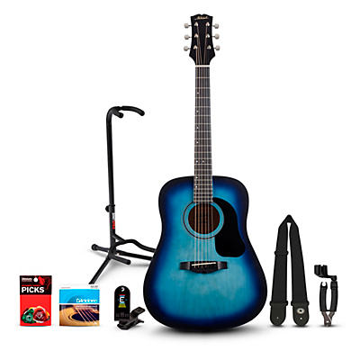 Mitchell Launch D75S Starter Dreadnought Acoustic Guitar With Accessories & Stand -