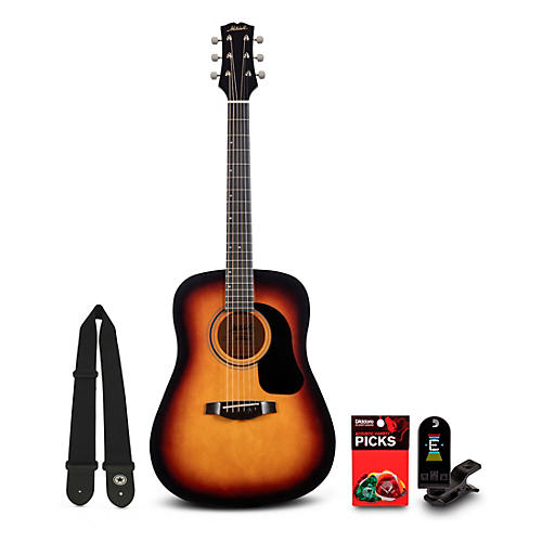 Mitchell Launch D75S Starter Dreadnought Acoustic Guitar With Accessories Sunburst