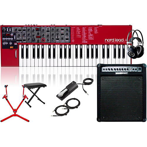 Lead A1 Analog Modeling Synth w/ Keyboard Amp, Matching Stand, Headphones, Bench & Sustain Pedal
