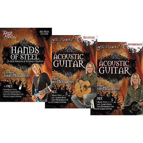 Learn Rock Acoustic Guitar Beginner, Intermediate, and Hands of Steel (3-DVD Set)