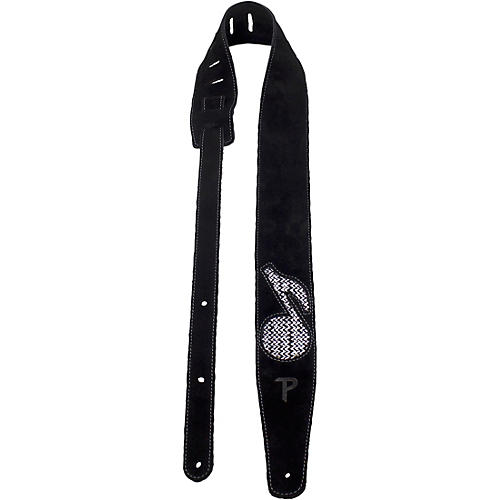 Perri's Leather Guitar Strap Silver Music Note 2.5 in.