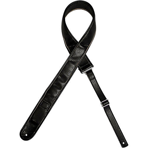 Kyser Leather Guitar Strap with Capo-Keeper Black 2 in.
