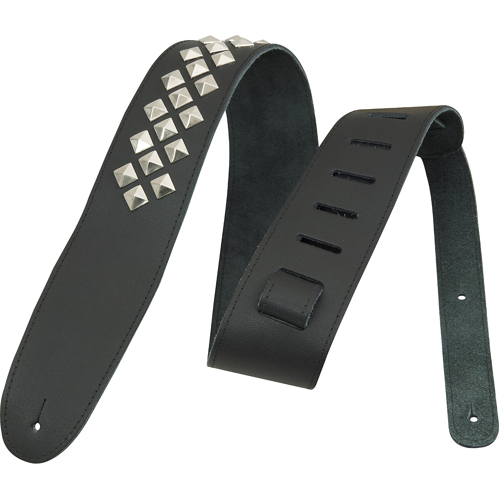 D'Addario Waves Leather Guitar Strap with Diamond Studs