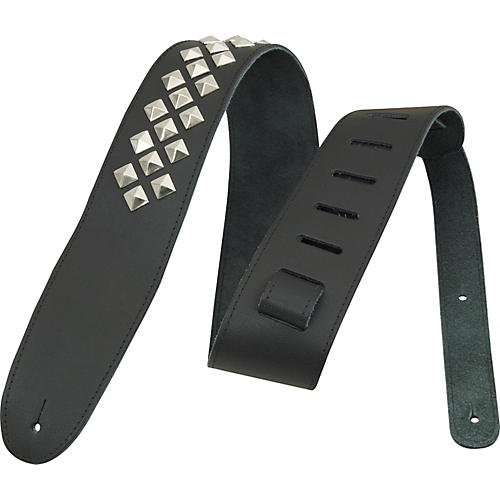 Leather Guitar Strap with Diamond Studs