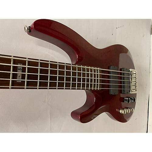ESP Left Handed B255 Electric Bass Guitar Trans Red