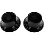 AxLabs Left Handed Bell Knob (White Lettering) - 2 Pack Black