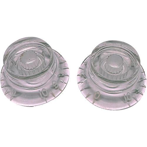 AxLabs Left Handed Bell Knob (White Lettering) - 2 Pack Clear