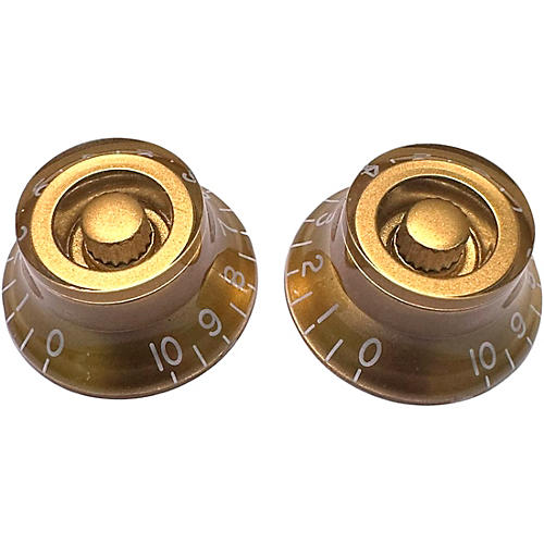 AxLabs Left Handed Bell Knob (White Lettering) - 2 Pack Gold